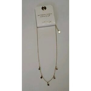 Altar'd State Necklace 18k Gold Dipped Dainty Chain With 5 Star Charms NWT